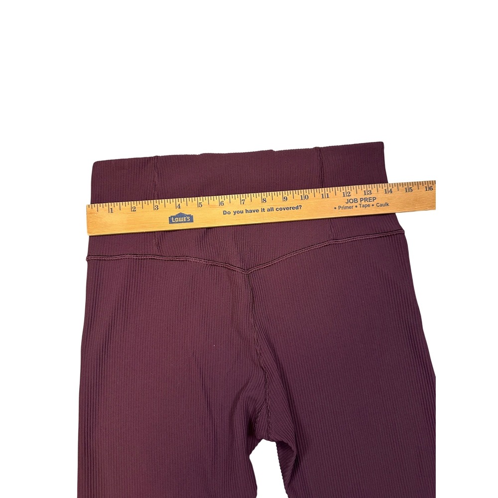 Athleta Elation Rib Tight Leggings Women's Burgundy High Rise Yoga Activewear - Picture 6 of 7